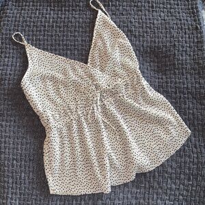 NWT Abercrombie and Fitch plisse polka dot tank